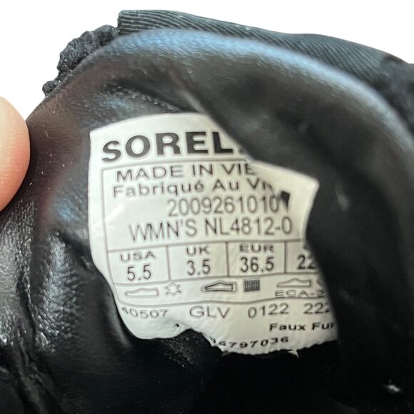 Sorel Women's Brex Cozy Lace Bootie Sneaker Black Size 5.5 - Picture 6 of 7